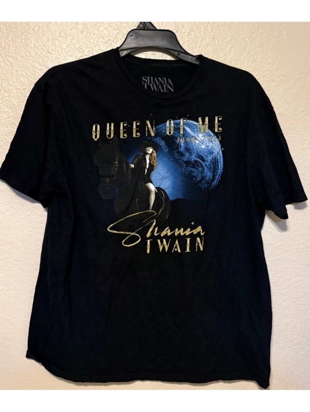 Shania Twain Queen of Me Tour 2023 Black Cotton T-Shirt XL